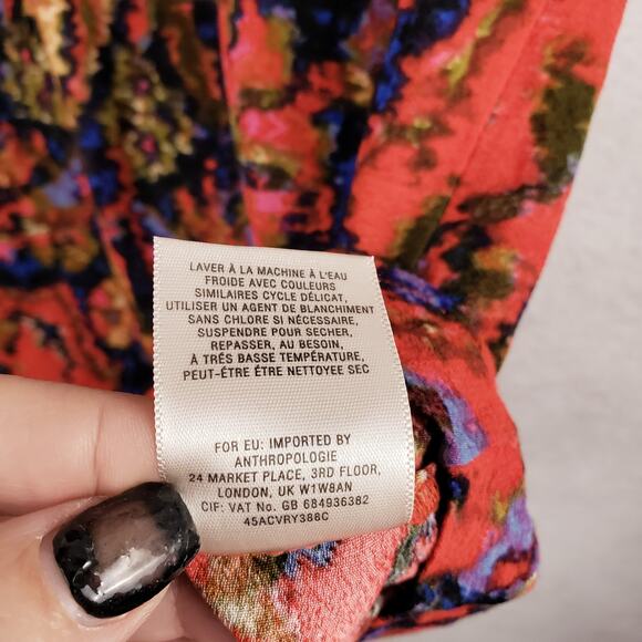 Anthropologie Maeve Size M Colorful Medallion Shift Mini Dress Orange Indie Boho - Picture 8 of 8